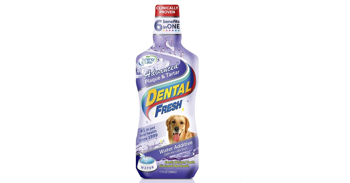 Dental Fresh Water Additive for Pets on Amazon