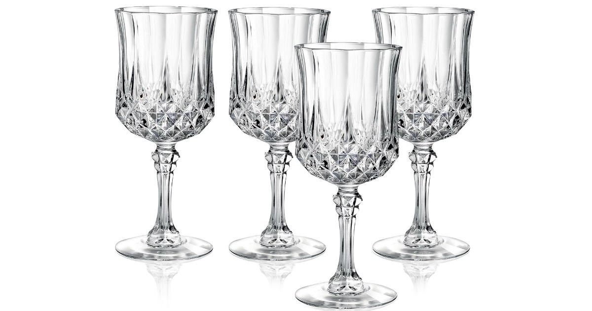 Longchamp Cristal Set of 4 Wine Glasses ONLY $13.99 (Reg $30)