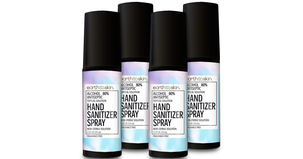 Earth to Skin Hand Sanitizer Spray 4-Pack IN STOCK at Walmart