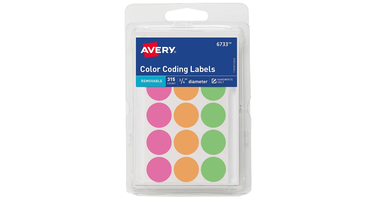 Avery Round Color Coding Labels ONLY $1.12 (Reg $4)