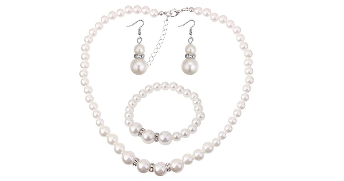 Elegant Pearl Jewelry Set at Amazon