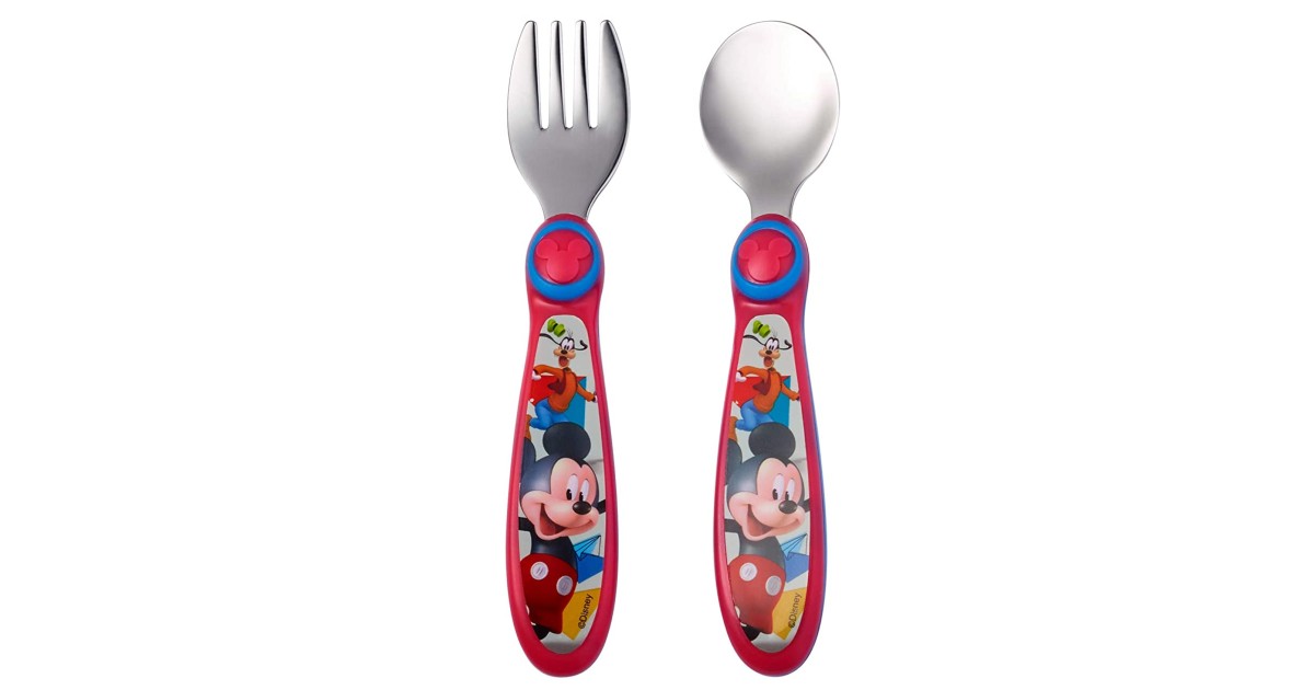 The First Years Disney Mickey/Goofy Flatware ONLY $2.48 (Reg. $5)