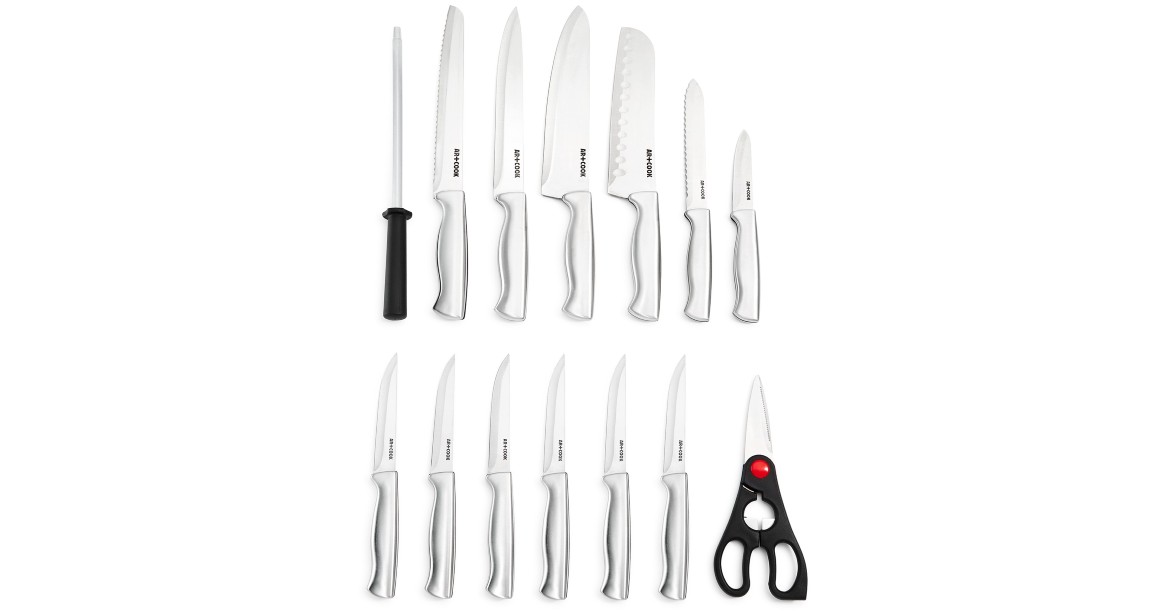 Art & Cook 15-Pc Knife Block Set ONLY $31.49 (Reg $70)