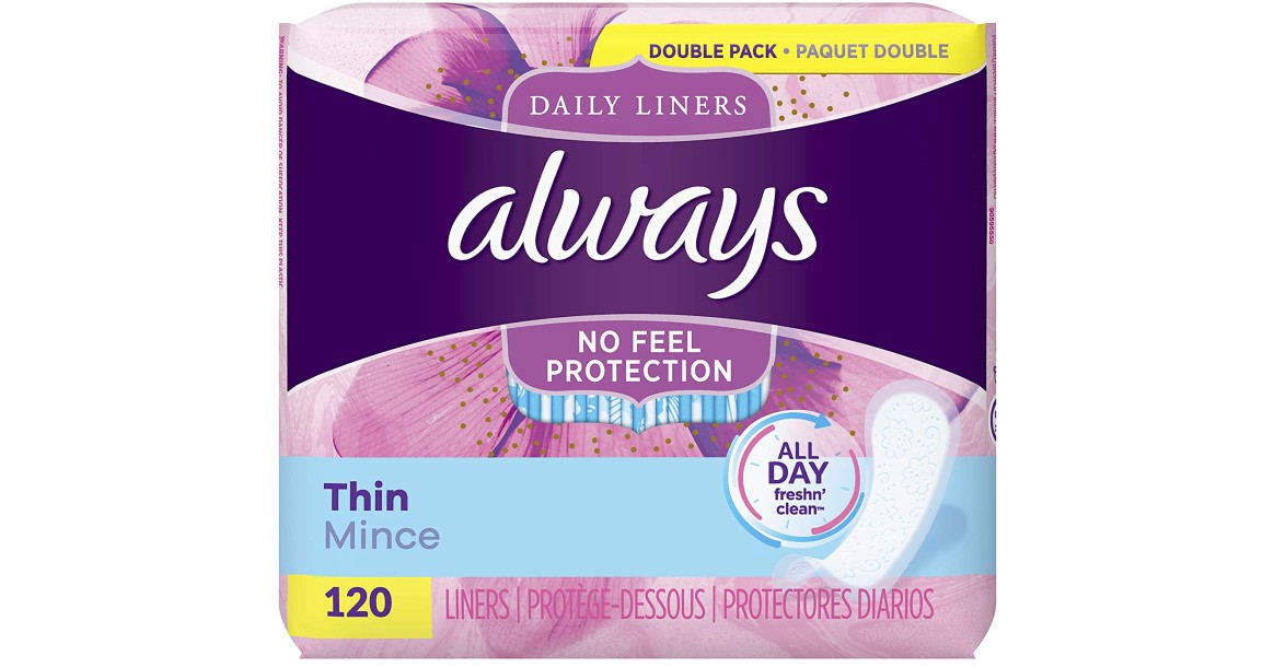Always Thin Daily Liners 120-Count ONLY $4.42 at Amazon (Reg $17)