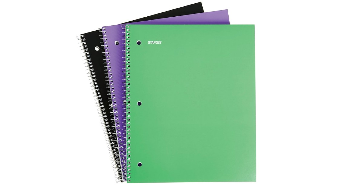 Staples 1 Subject Notebook 3-Pack ONLY $0.75 Shipped