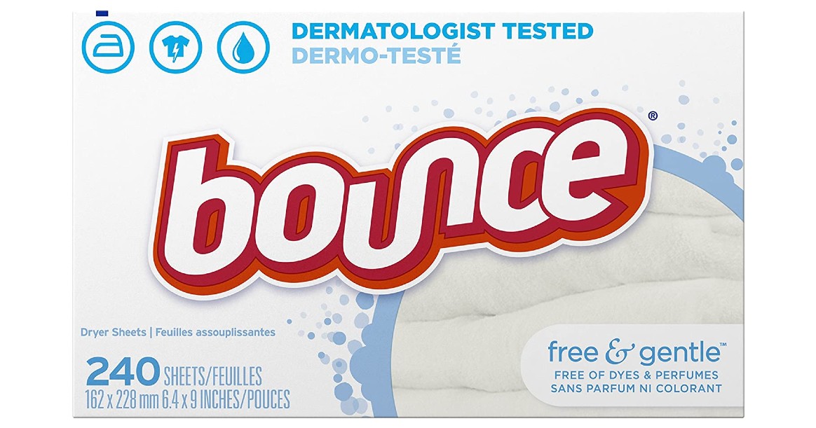Bounce Fabric Softener Sheets 240-Count ONLY $5.43 (Reg. $12)