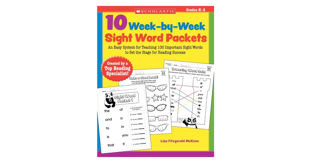 10 Week-by-Week Sight Word Packets on Amazon