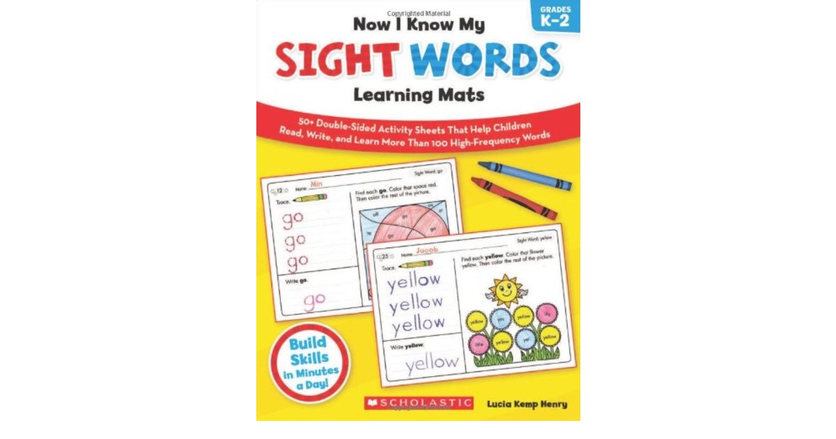 Now I Know My Sight Words Learning Mats ONLY $6.62 (Reg. $16)
