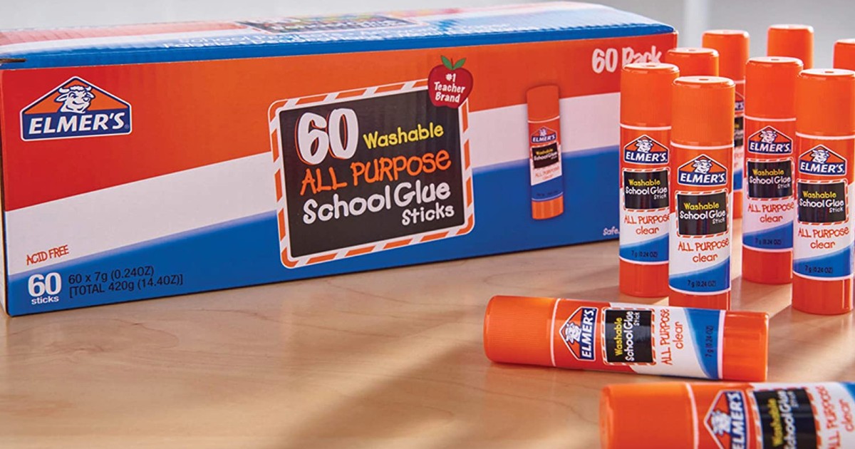 Elmer's All Purpose School Glue Sticks 60ct ONLY12.64 at Amazon