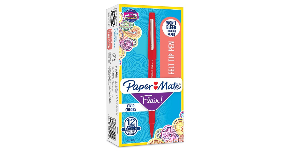 Paper Mate Flair Felt Tip Pens 12-Count ONLY $8.88 (Reg. $21)