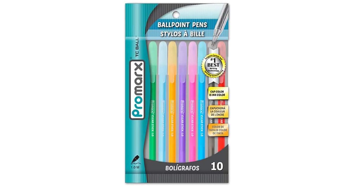 Promarx Fashion Stick Ballpoint Pens 10-Pack $4.26 (Reg. $13)