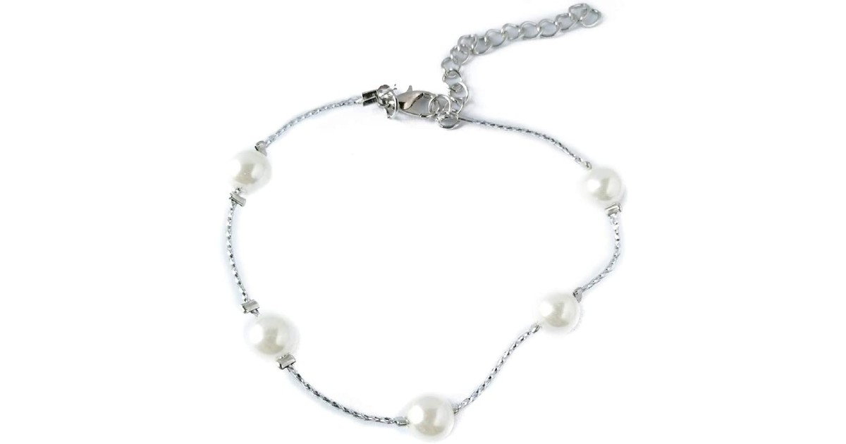 Minimialistic Pearl Chain Bracelet at Amazon