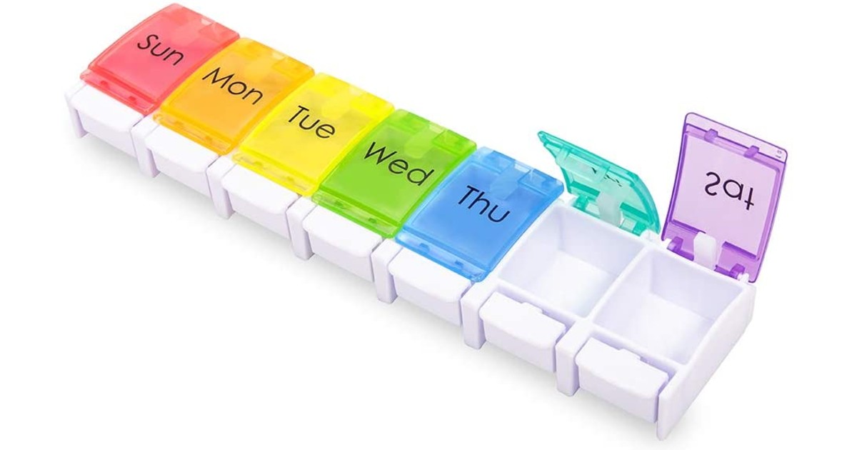 Multi-Color Portable Weekly Pill Organizer ONLY $4.78 at Amazon