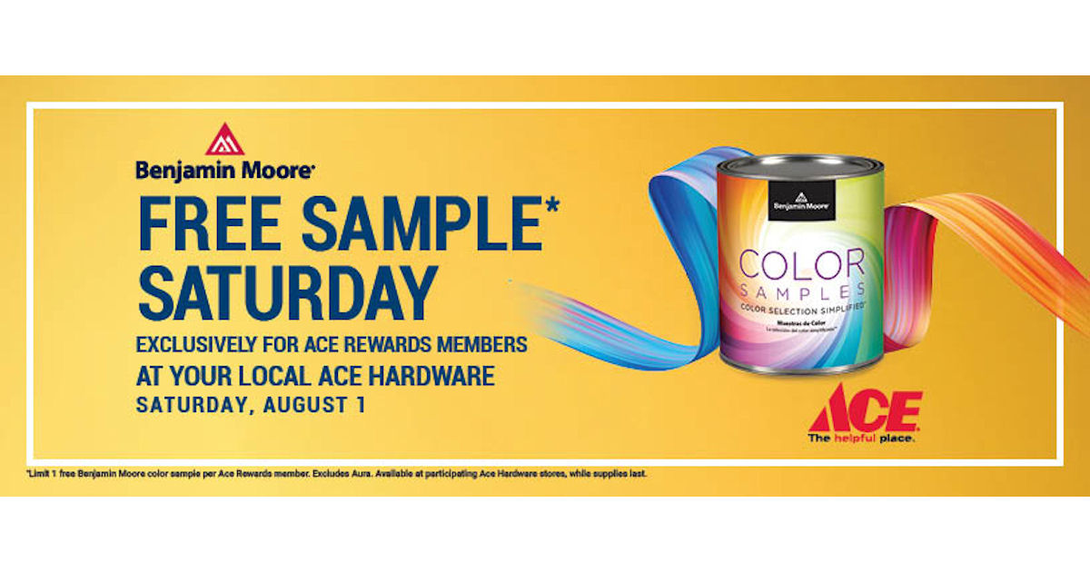 Free Benjamin Moore Color Sample At Ace Hardware Today Free Product Samples