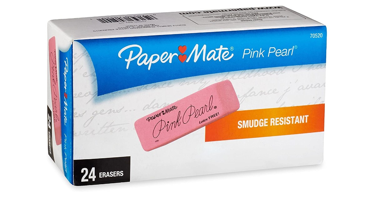 Paper Mate Pink Pearl Erasers 24-Count ONLY $7.87 (Reg. $16)