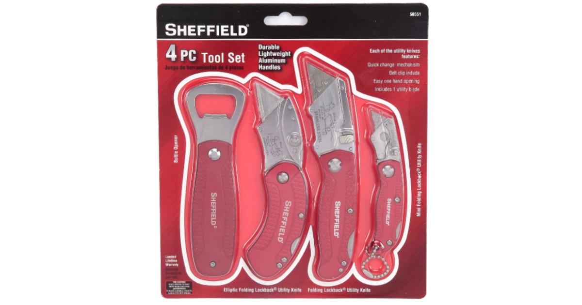 Sheffield 4-Piece Utility Knife ONLY $12.66 (Reg $23)