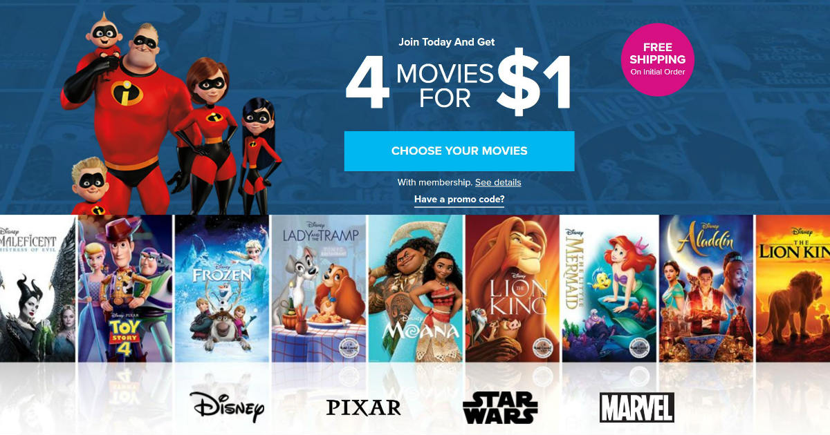 4 Disney Movies JUST $1 with FREE Shipping