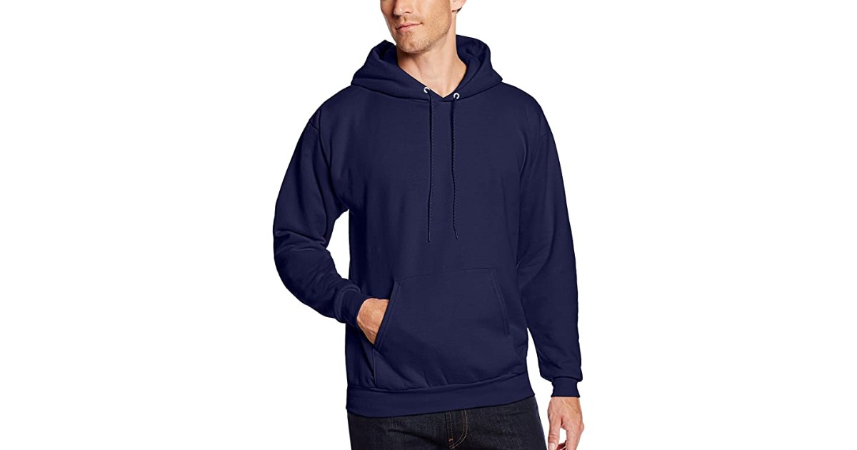 Hanes Mens Pullover Ecosmart Fleece Hooded Sweatshirt ONLY $7.50
