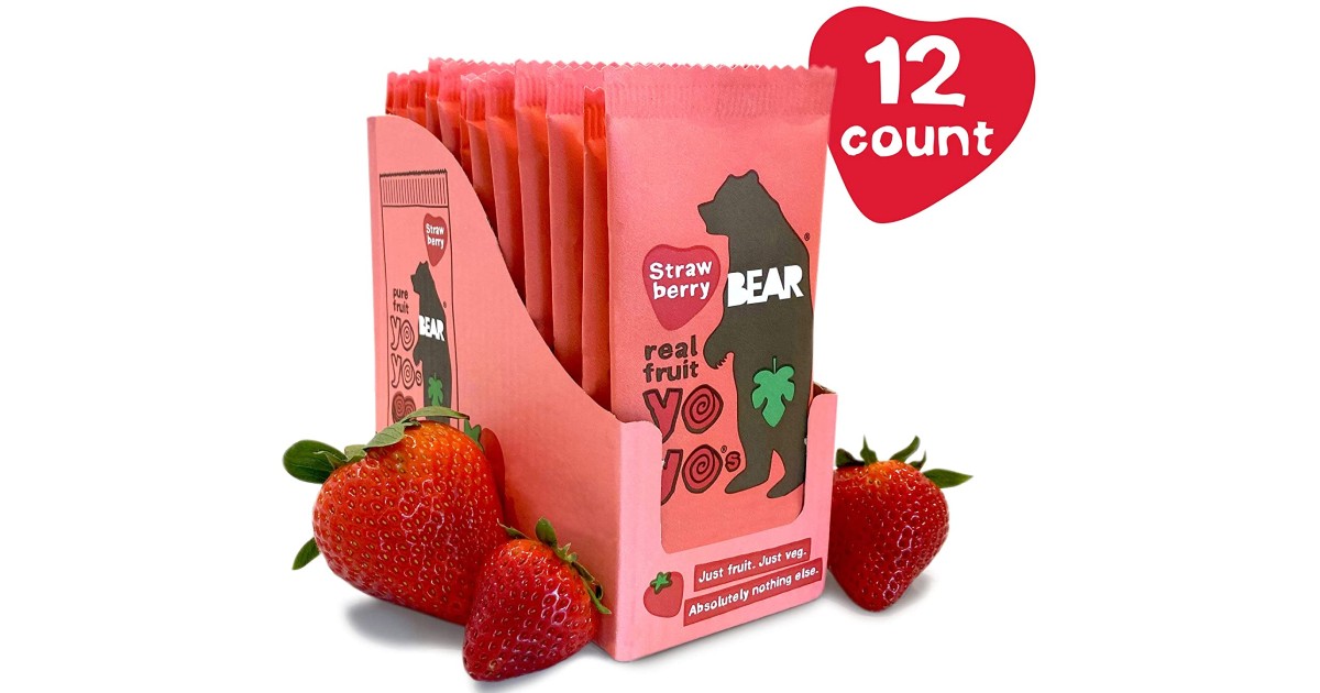 BEAR Real Fruit Yoyos 12-Count ONLY $7.44 Shipped