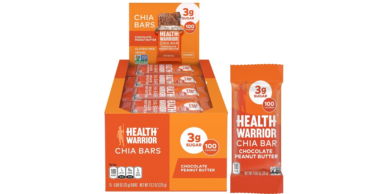 Health Warrior Chia Bars 15-Count ONLY $10.48 Shipped
