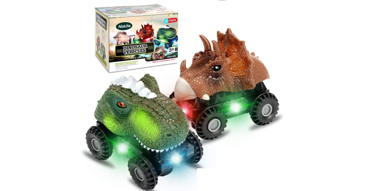 Dinosaur Car Toys for Kids 2-Pack ONLY $16.14 (Reg. $30)