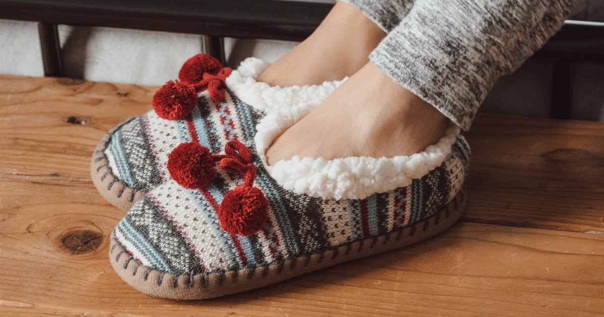 MUK LUKS Women's Pom Ballerina Slippers ONLY $9.99 (Reg $20)