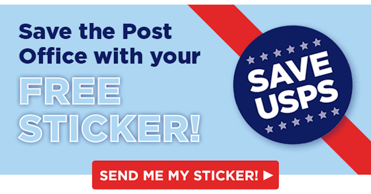 FREE Save USPS Sticker