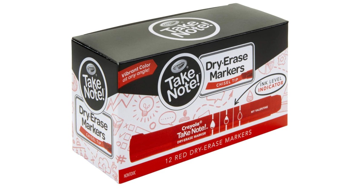 Crayola Take Note Dry Erase Markers 12-Ct ONLY $3.73 (Reg. $10)