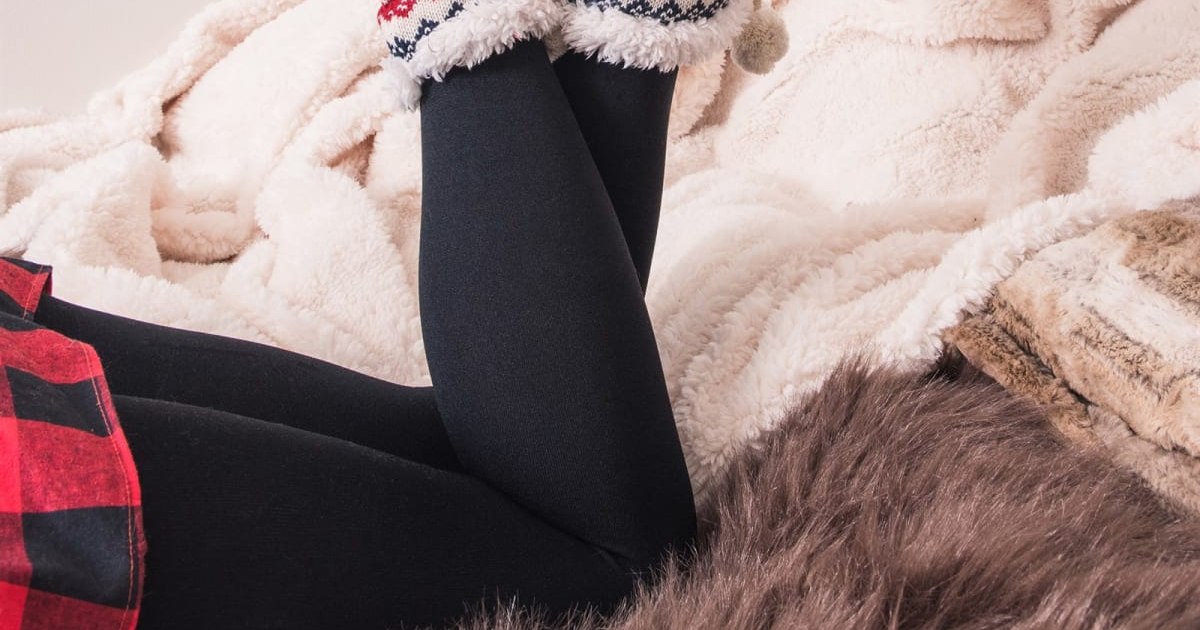 MUK LUKS Solid Fleece Lined Leggings ONLY $11.99 (Reg. $20)