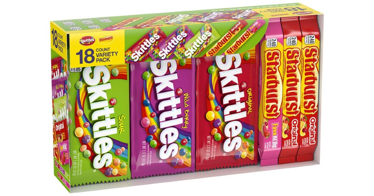 Skittles and Starbursts 18-Pack ONLY $11.92 on Amazon