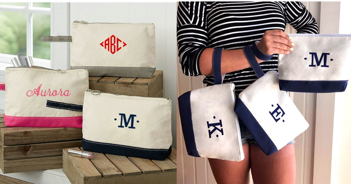 Personalized Canvas Cosmetic Bag ONLY $9.99 (Reg. $30)