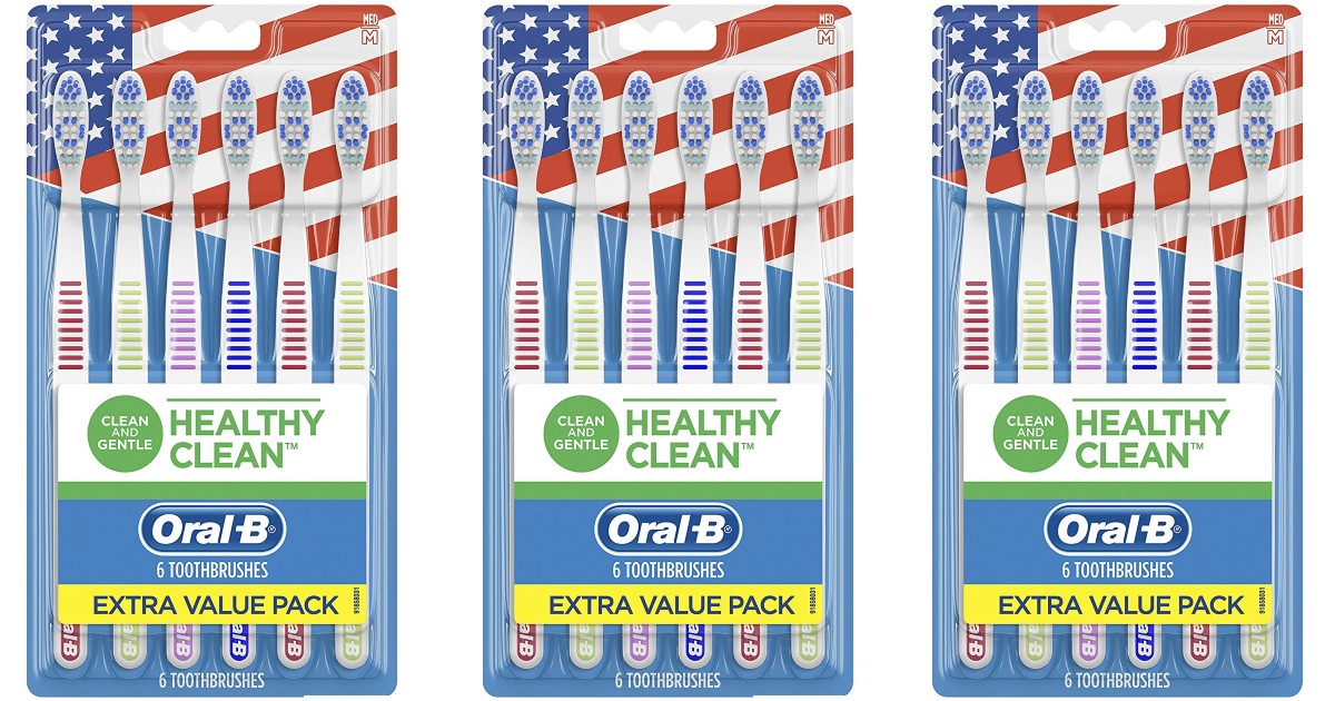Oral-b Healthy Clean Toothbrushes 6-Pack 3 for $9.22 Shipped