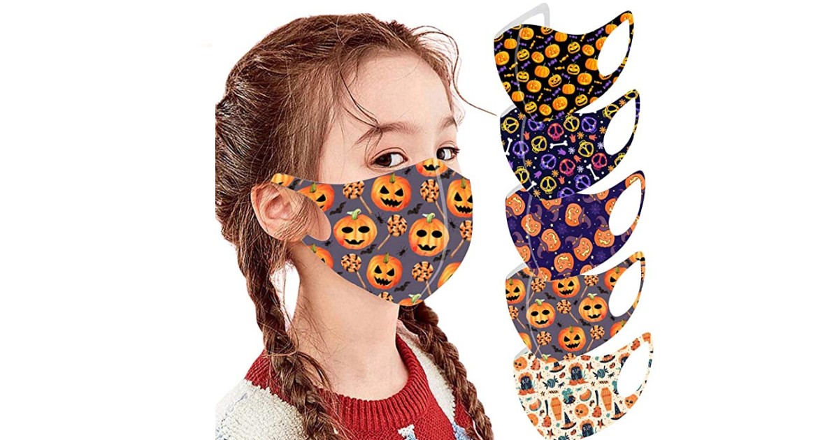 Halloween Reusable Kids’ Face Masks 5-Pc ONLY $1.99 (Reg $16)