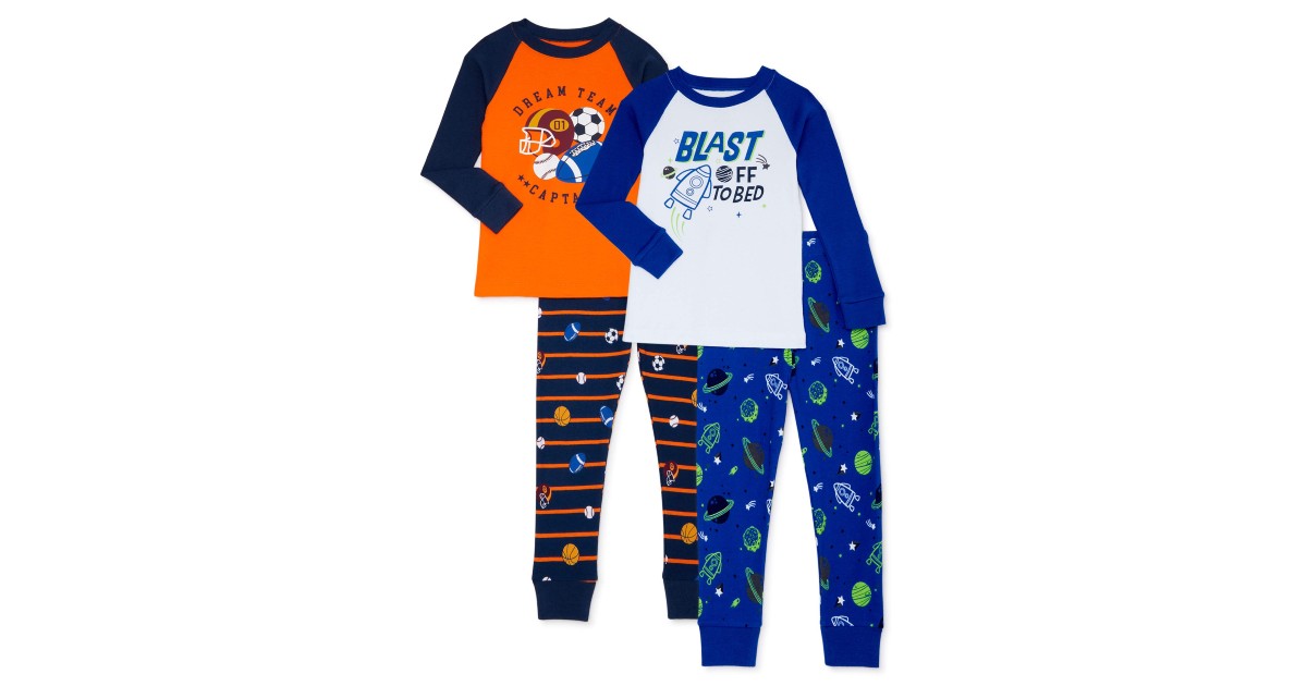 Wonder Nation Sleeve Pajamas 4-Pack ONLY $9.92 at Walmart 