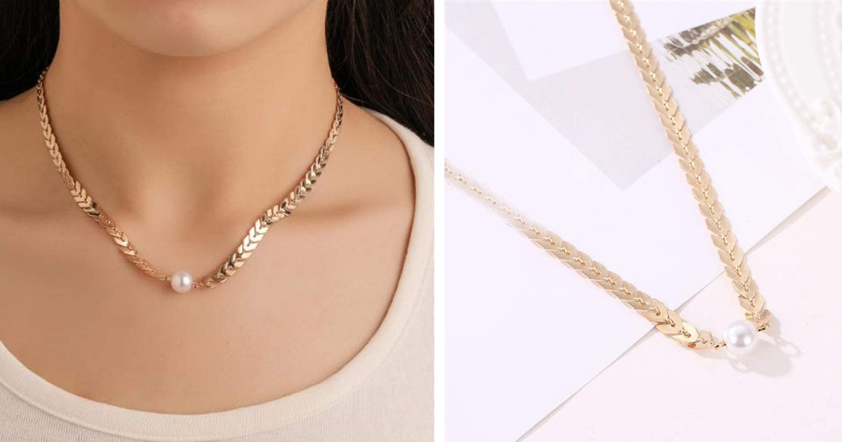 Fishbone Pearl Necklace ONLY $1 Shipped