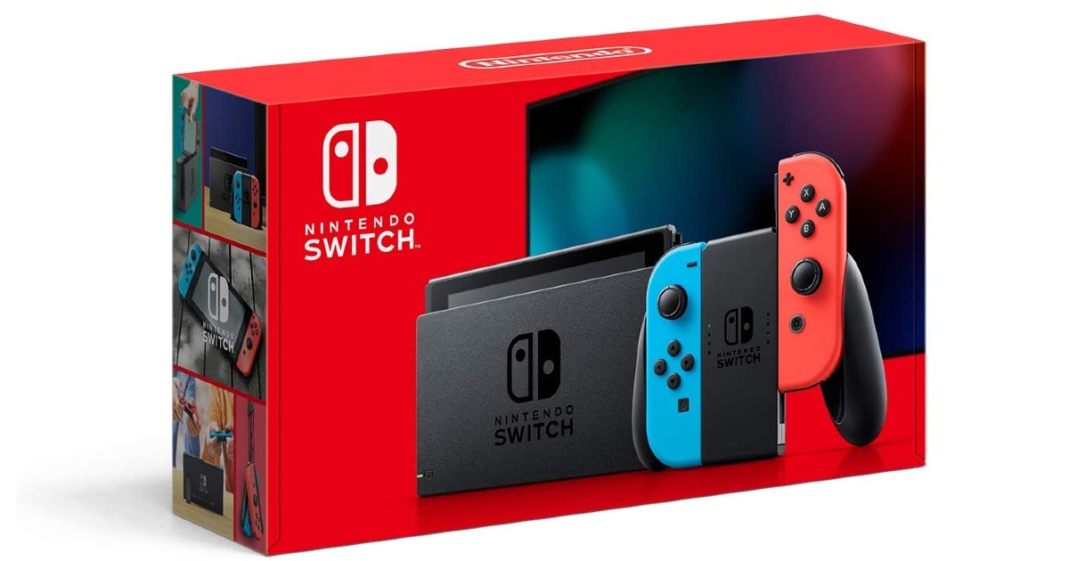 In Stock on Amazon: Nintendo Switch with Neon Joy-Con Controller