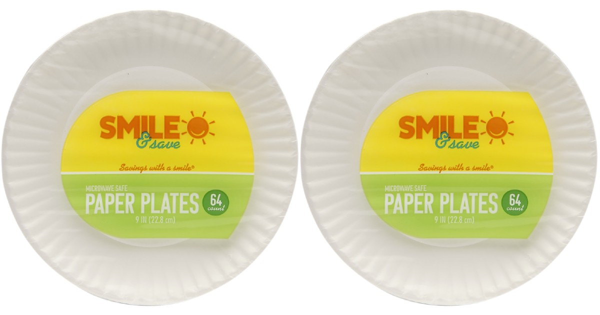 Smile & Save Paper Plates 64-Pack ONLY $0.99 at WalgreensÂ
