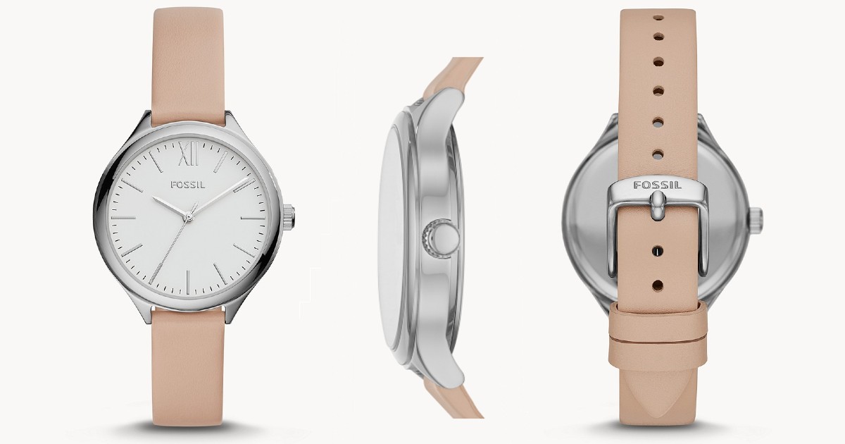 Fossil Three-Hand Pink Leather Watch ONLY $29.70 (Reg $99)
