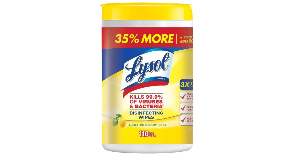Lysol Disinfecting Wipes at Amazon