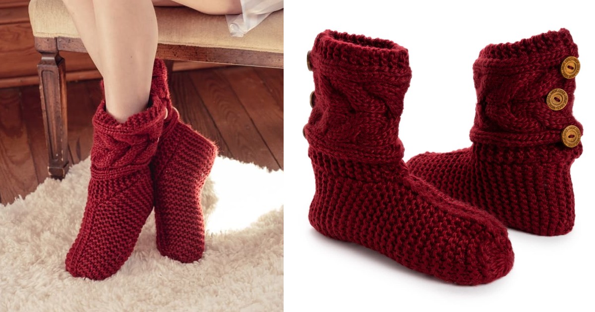 MUK LUKS Women's Slouchy Slipper Socks ONLY $18.99 (Reg $30)