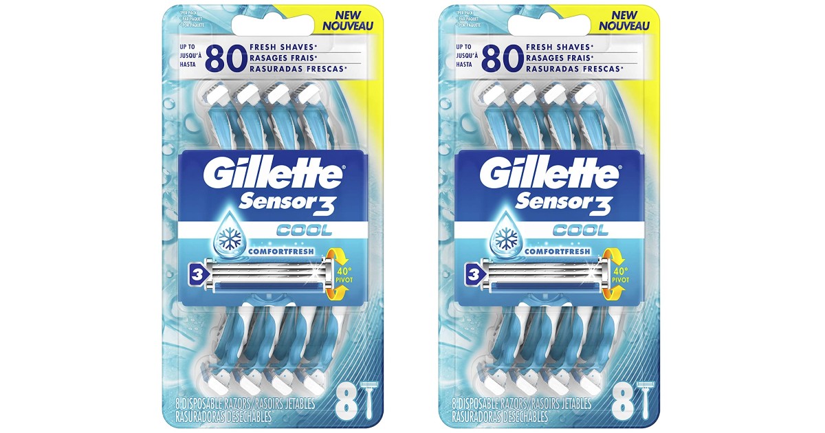 Gillette Sensor3 Cool Disposable Razor 8-ct ONLY $4.97 (Reg $12)