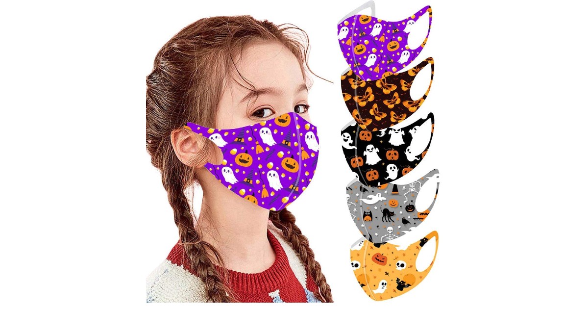 Halloween Face Masks 5-Piece ONLY $1.99 on Amazon
