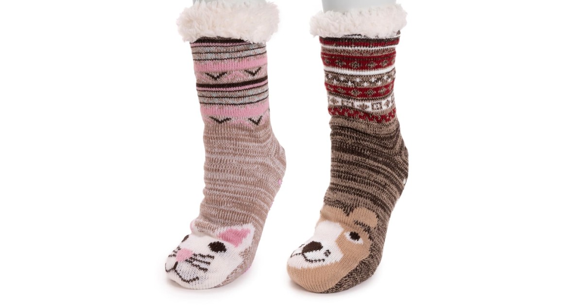 MUK LUKS Kid's 2-Pack Critter Cabin Socks ONLY $8.99 (Reg. $29)