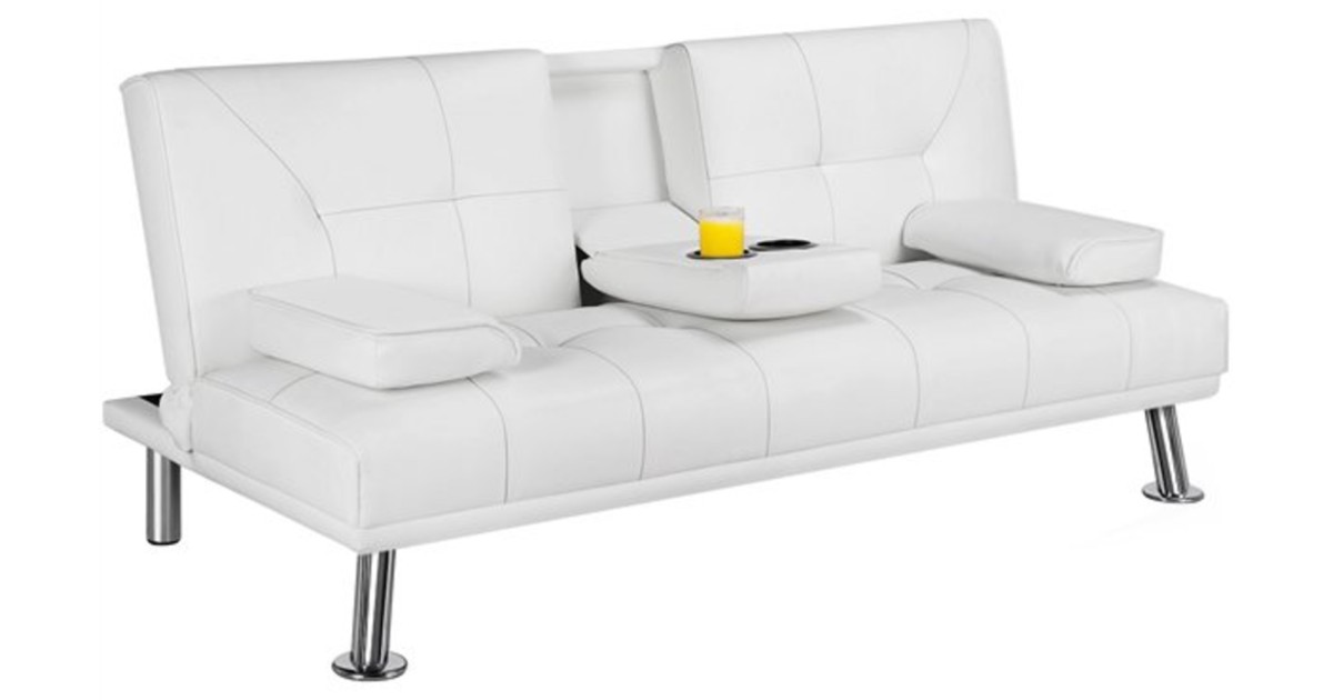 LuxuryGoods Modern Faux Leather Futon ONLY $159 at Walmart