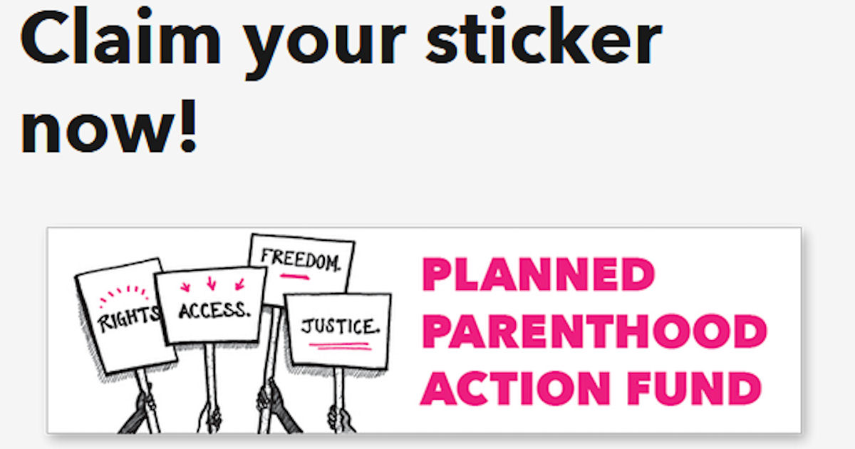FREE Planned Parenthood Sticke...