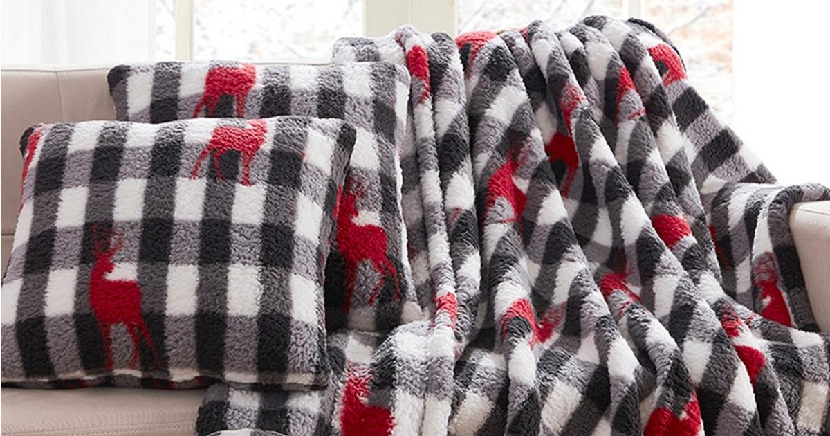 3-Piece Holiday Pillow and Throw Set ONLY $14.99 (Reg. $60)
