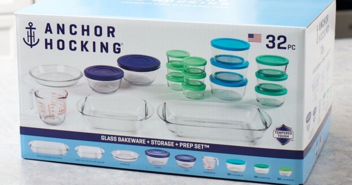 Anchor Hocking 32-Pc Glass Bakeware & Storage Set ONLY $20