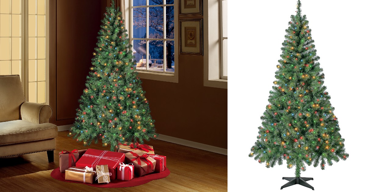 Holiday Time Pre-Lit Christmas Tree 6.5ft ONLY $39 at Walmart