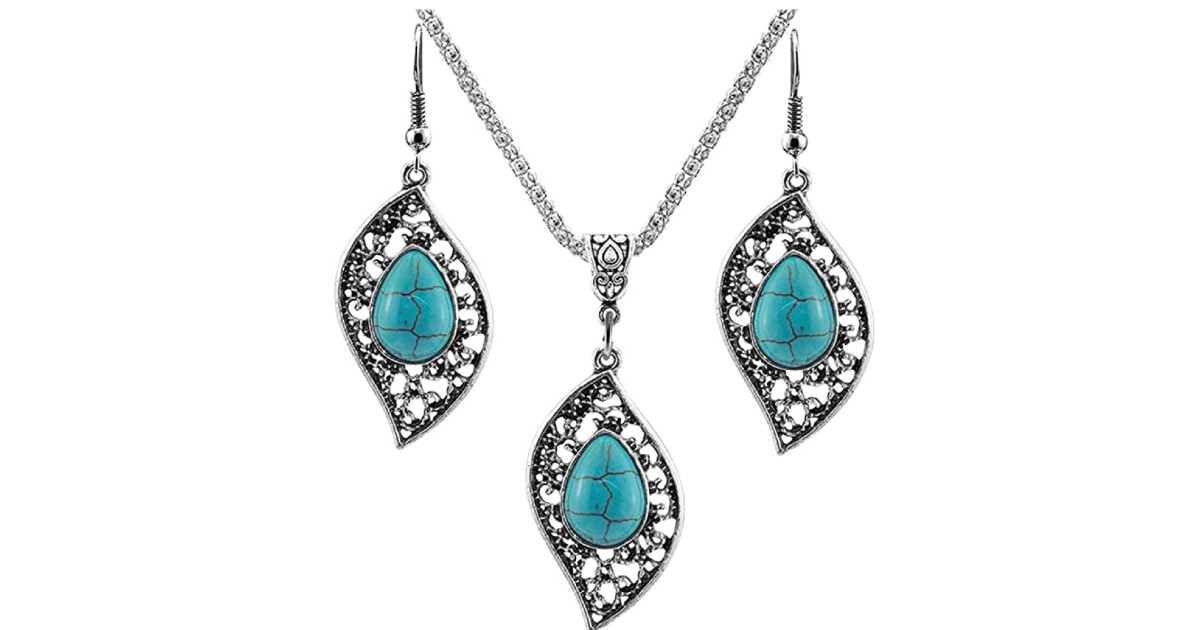Vintage Faux Turquoise Jewelry 3-Piece Set ONLY $2.99 Shipped