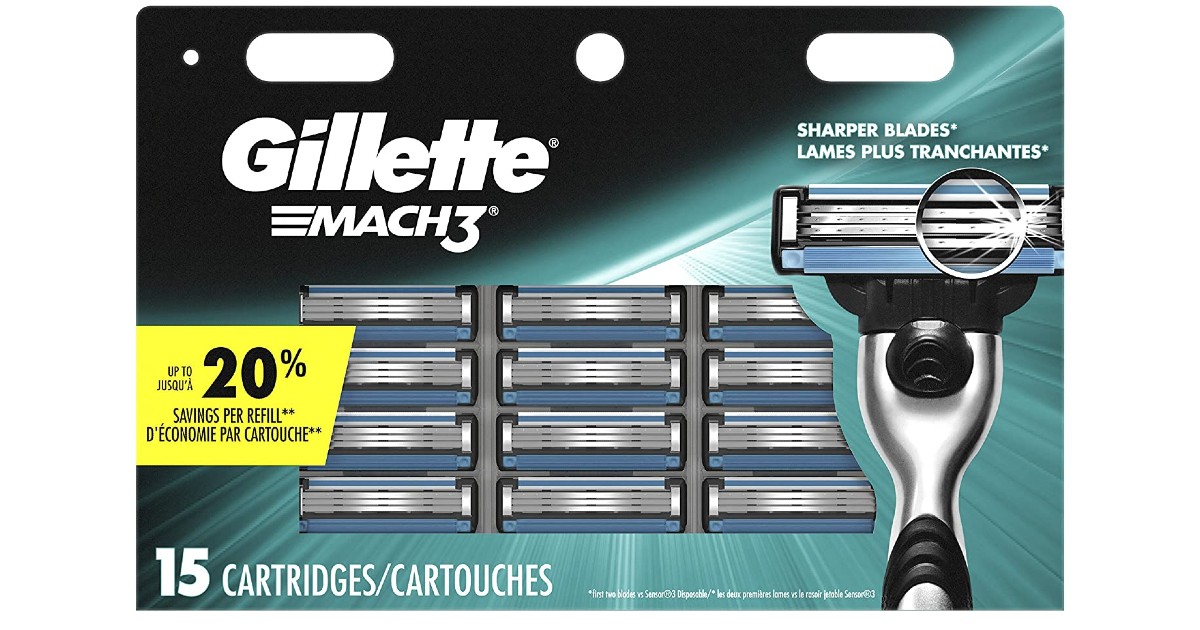 Gillette Mach3 Razor Blade Refills 15-ct ONLY $15.23 Shipped